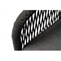  "Канны" кресло плетеное из роупа, каркас алюминий темно-серый (RAL7024) муар, роуп темно-серый круглый, ткань темно-серая 027, фото 6 