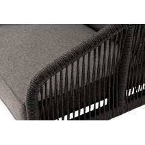  "Канны" кресло плетеное из роупа, каркас алюминий темно-серый (RAL7024) муар, роуп темно-серый круглый, ткань темно-серая 027, фото 7 