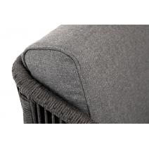  "Канны" кресло плетеное из роупа, каркас алюминий темно-серый (RAL7024) муар, роуп темно-серый круглый, ткань темно-серая 027, фото 8 