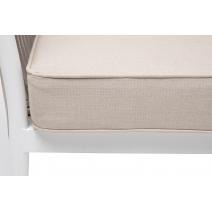  "Касабланка" диван 2-местный плетеный из роупа, каркас алюминий белый муар, роуп бежевый 20мм, ткань бежевая 035, фото 11 