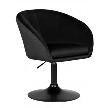  Кресло дизайнерское DOBRIN EDISON BLACK, черный велюр (1922-21), фото 1 