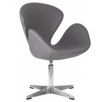  Кресло дизайнерское DOBRIN SWAN, серая ткань AF7, алюминиевое основание, фото 2 