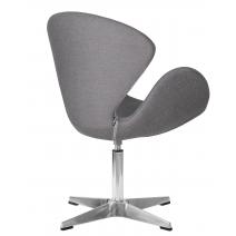  Кресло дизайнерское DOBRIN SWAN, серая ткань AF7, алюминиевое основание, фото 4 