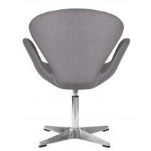  Кресло дизайнерское DOBRIN SWAN, серая ткань AF7, алюминиевое основание, фото 5 