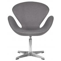  Кресло дизайнерское DOBRIN SWAN, серая ткань AF7, алюминиевое основание, фото 6 