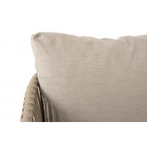  "Мальорка" диван 3-местный плетеный из роупа, основание дуб, роуп серо-коричневый 23мм, ткань бежевая 052, фото 10 