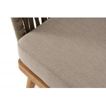  "Мальорка" кресло плетеное из роупа, основание дуб, роуп серо-коричневый 23мм, ткань бежевая 052, фото 7 