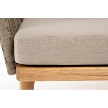  "Мальорка" кресло плетеное из роупа, основание дуб, роуп серо-коричневый 23мм, ткань бежевая 052, фото 8 