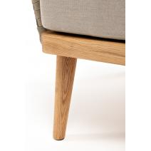  "Мальорка" кресло плетеное из роупа, основание дуб, роуп серо-коричневый 23мм, ткань бежевая 052, фото 10 