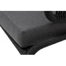  "Милан" диван 3-местный плетеный из роупа, каркас алюминий темно-серый (RAL7024) муар, роуп темно-серый круглый, ткань темно-серая 027, фото 7 