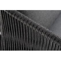  "Милан" диван 3-местный плетеный из роупа, каркас алюминий темно-серый (RAL7024) муар, роуп темно-серый круглый, ткань темно-серая 027, фото 10 