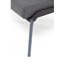  "Милан" кресло плетеное из роупа, каркас алюминий темно-серый (RAL7024) муар, роуп темно-серый круглый, ткань темно-серая 027, фото 8 