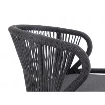  "Милан" стул плетеный из роупа, каркас алюминий темно-серый (RAL7024) муар, роуп темно-серый круглый, ткань темно-серая 027, фото 5 
