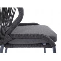  "Милан" стул плетеный из роупа, каркас алюминий темно-серый (RAL7024) муар, роуп темно-серый круглый, ткань темно-серая 027, фото 6 