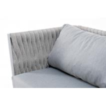  "Монако" диван 2-местный плетеный из роупа, каркас алюминий светло-серый (RAL7035) муар, роуп светло-серый 40 мм, ткань светло-серая, фото 4 