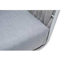  "Монако" кресло плетеное из роупа, каркас алюминий светло-серый (RAL7035) муар, роуп светло-серый 40 мм, ткань светло-серая, фото 8 
