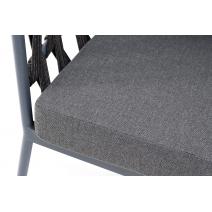  "Диего" кресло плетеное из роупа, каркас алюминий темно-серый (RAL7024) муар, роуп темно-серый круглый, ткань темно-серая 027, фото 5 
