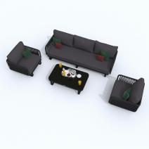  Лаунж зона BELLISA с трехместным диваном - антрацит, фото 6 
