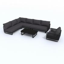  Лаунж зона угловая BELLISA модульная антрацит - каркас карбон, фото 3 