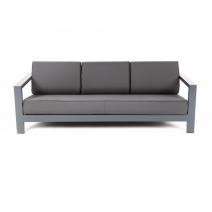  "Гранада" диван 3-местный, каркас алюминий темно-серый (RAL7024) муар, ткань темно-серая 027, фото 2 