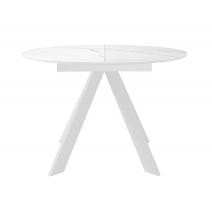  Стол DikLine SKC110 d1100 Керамика Белый мрамор/подстолье белое/опоры белые, фото 3 