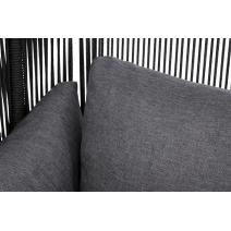  "Мадрид" кресло плетеное из роупа, каркас алюминий темно-серый (RAL7024) муар, роуп темно-серый круглый, ткань темно-серая 027, фото 6 