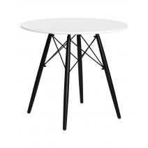  Стол обеденный DOBRIN CHELSEA`80 BLACK, столешница белая, основание черное, фото 1 