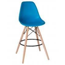  Стул барный LMZL-PP623G, ножки светлый бук, цвет сиденья голубой, фото 1 