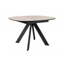  Стол DikLine BK100 Керамика Krater Perla (бежевый матовый)/подстолье черное/опоры черные, фото 1 