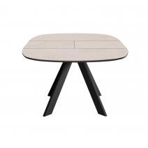  Стол DikLine BK100 Керамика Krater Perla (бежевый матовый)/подстолье черное/опоры черные, фото 2 
