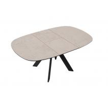  Стол DikLine BK100 Керамика Krater Perla (бежевый матовый)/подстолье черное/опоры черные, фото 5 