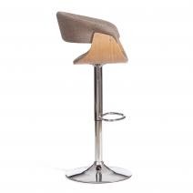  Барный стул VIMTA (mod.4021S) металл/дерево/ткань, 60х51х91,5-112,5 см, выс. сид. 61,5-82,5 см, бежевый/натур./хром, Aimcasa 5, фото 2 