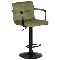  Стул барный DOBRIN KRUGER ARM BLACK, зеленый вельвет (LAR-E2041-7), фото 1 