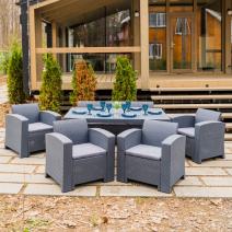  Обеденный комплект LANA LUX DINING L графитовый, фото 4 