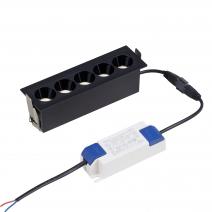  Встраиваемый черный LED светильник с драйвером, линзами, 10Вт, 4000К,  24°, 785лм, фото 3 