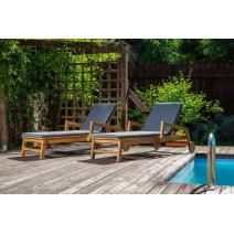  Комплект шезлонгов PAOLO на колесиках из акации(teaklook), фото 3 