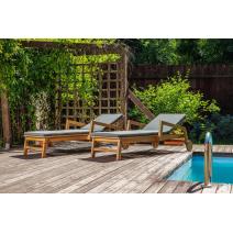  Комплект шезлонгов PAOLO на колесиках из акации(teaklook), фото 5 