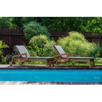  Комплект шезлонгов PAOLO на колесиках из акации(teaklook), фото 7 