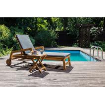 Комплект из шезлонга PAOLO и столика LUCIO из акации(teaklook), фото 2 