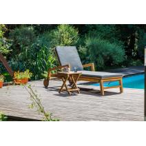  Комплект из шезлонга PAOLO и столика LUCIO из акации(teaklook), фото 3 