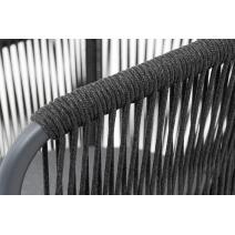  "Романо" стул плетеный из роупа, каркас алюминий темно-серый (RAL7024) муар, роуп темно-серый круглый, ткань темно-серая 027, фото 5 