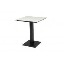  "Каффе" интерьерный стол из HPL квадратный 75х75см, цвет молочный, подстолье черное чугун, фото 1 