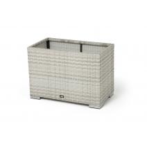  "Лунго" кашпо для цветов большое плетеное из искусственного ротанга, цвет бежевый, фото 1 