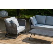  "Багамы" лаунж-зона 5-местная плетеная из роупа (веревки), каркас алюминиевый темно-серый, роуп серый, фото 7 