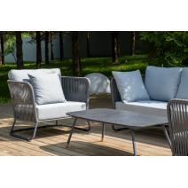  "Багамы" лаунж-зона 5-местная плетеная из роупа (веревки), каркас алюминиевый темно-серый, роуп серый, фото 10 