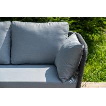  "Багамы" лаунж-зона 5-местная плетеная из роупа (веревки), каркас алюминиевый темно-серый, роуп серый, фото 13 