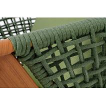  "Амстердам" кресло плетеное из роупа, каркас алюминий, роуп зеленый круглый, ткань зеленая, фото 5 