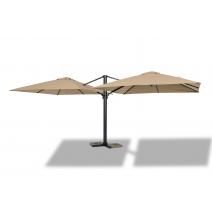  "Фабриано" зонт двухкупольный 3x3м на алюминиевой опоре, тент темно-серый, фото 1 