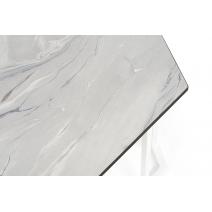  "Женева" интерьерный стол из HPL шестиугольный, D50, H35, цвет "мрамор пепел", каркас из стали белый муар, фото 4 