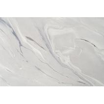  "Женева" интерьерный стол из HPL шестиугольный, D50, H35, цвет "мрамор пепел", каркас из стали белый муар, фото 5 